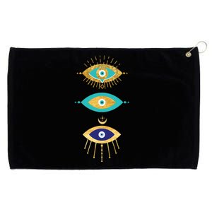 All Seeing Evil Eyes Yellow Eyelashes Curse Protection Gift Grommeted Golf Towel