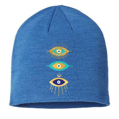 All Seeing Evil Eyes Yellow Eyelashes Curse Protection Gift Sustainable Beanie