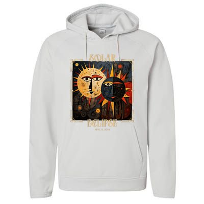 Art Solar Eclipse 2024 Sun Totality April 8th America Performance Fleece Hoodie