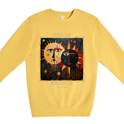 Art Solar Eclipse 2024 Sun Totality April 8th America Premium Crewneck Sweatshirt