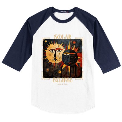 Art Solar Eclipse 2024 Sun Totality April 8th America Baseball Sleeve Shirt