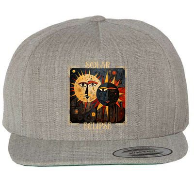 Art Solar Eclipse 2024 Sun Totality April 8th America Wool Snapback Cap