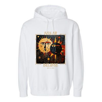 Art Solar Eclipse 2024 Sun Totality April 8th America Garment-Dyed Fleece Hoodie