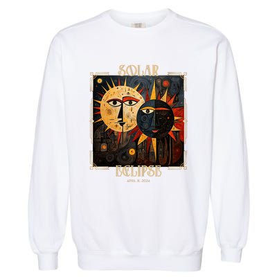 Art Solar Eclipse 2024 Sun Totality April 8th America Garment-Dyed Sweatshirt