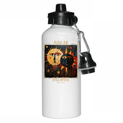 Art Solar Eclipse 2024 Sun Totality April 8th America Aluminum Water Bottle 