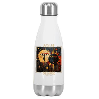 Art Solar Eclipse 2024 Sun Totality April 8th America Stainless Steel Insulated Water Bottle