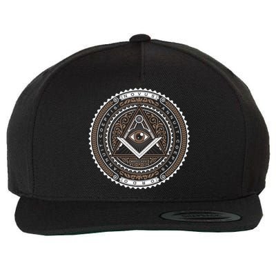 All Seeing Eye Emblem Wool Snapback Cap