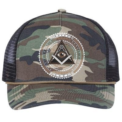 All Seeing Eye Emblem Retro Rope Trucker Hat Cap