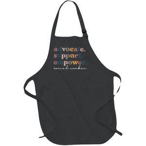 Advocate Support Empower Groovy Social Worker Graduation MSW Full-Length Apron With Pockets