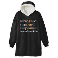 Advocate Support Empower Groovy Social Worker Graduation MSW Hooded Wearable Blanket