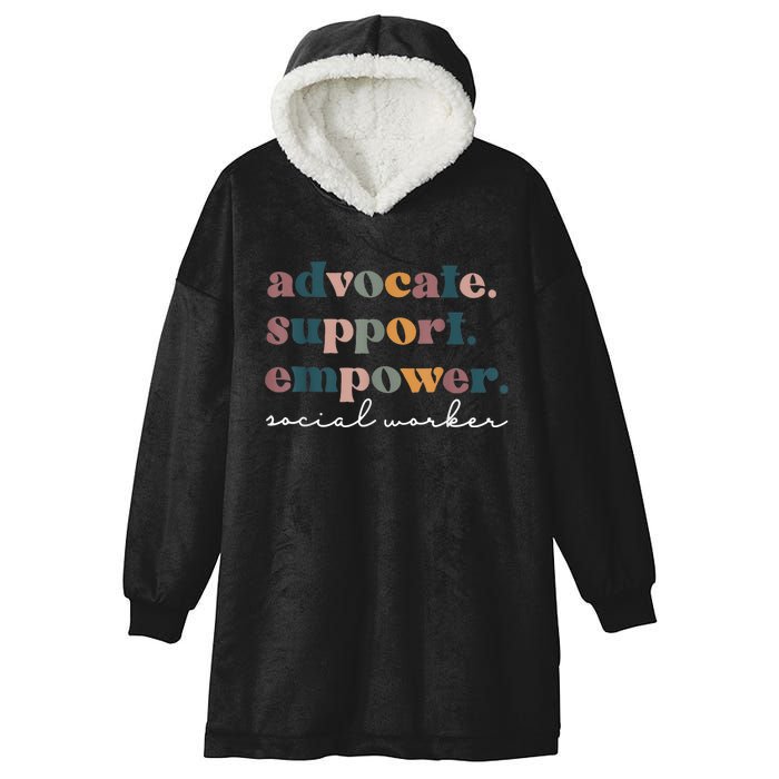 Advocate Support Empower Groovy Social Worker Graduation MSW Hooded Wearable Blanket