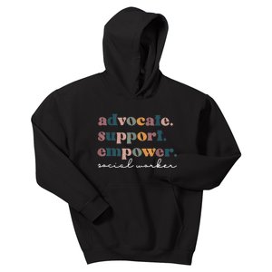 Advocate Support Empower Groovy Social Worker Graduation MSW Kids Hoodie