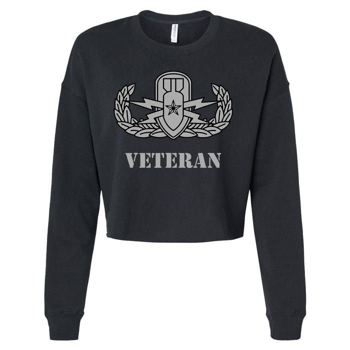 Army Senior Explosive Ordinance Disposal Badge Eod Veteran Cropped Pullover Crew