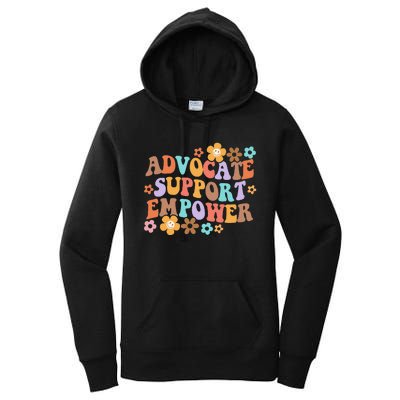 Advocate Support Empower Groovy Social Worker Women's Pullover Hoodie