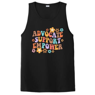 Advocate Support Empower Groovy Social Worker PosiCharge Competitor Tank