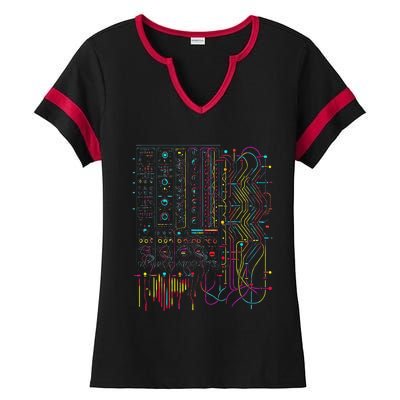 Analogue Synthesiser Electronic Music Modular Life Ladies Halftime Notch Neck Tee