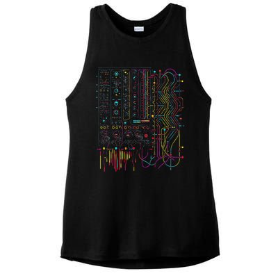 Analogue Synthesiser Electronic Music Modular Life Ladies PosiCharge Tri-Blend Wicking Tank