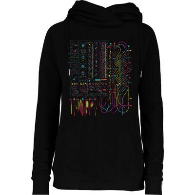 Analogue Synthesiser Electronic Music Modular Life Womens Funnel Neck Pullover Hood