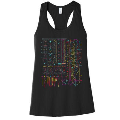 Analogue Synthesiser Electronic Music Modular Life Women's Racerback Tank