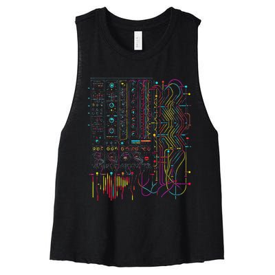 Analogue Synthesiser Electronic Music Modular Life Women's Racerback Cropped Tank