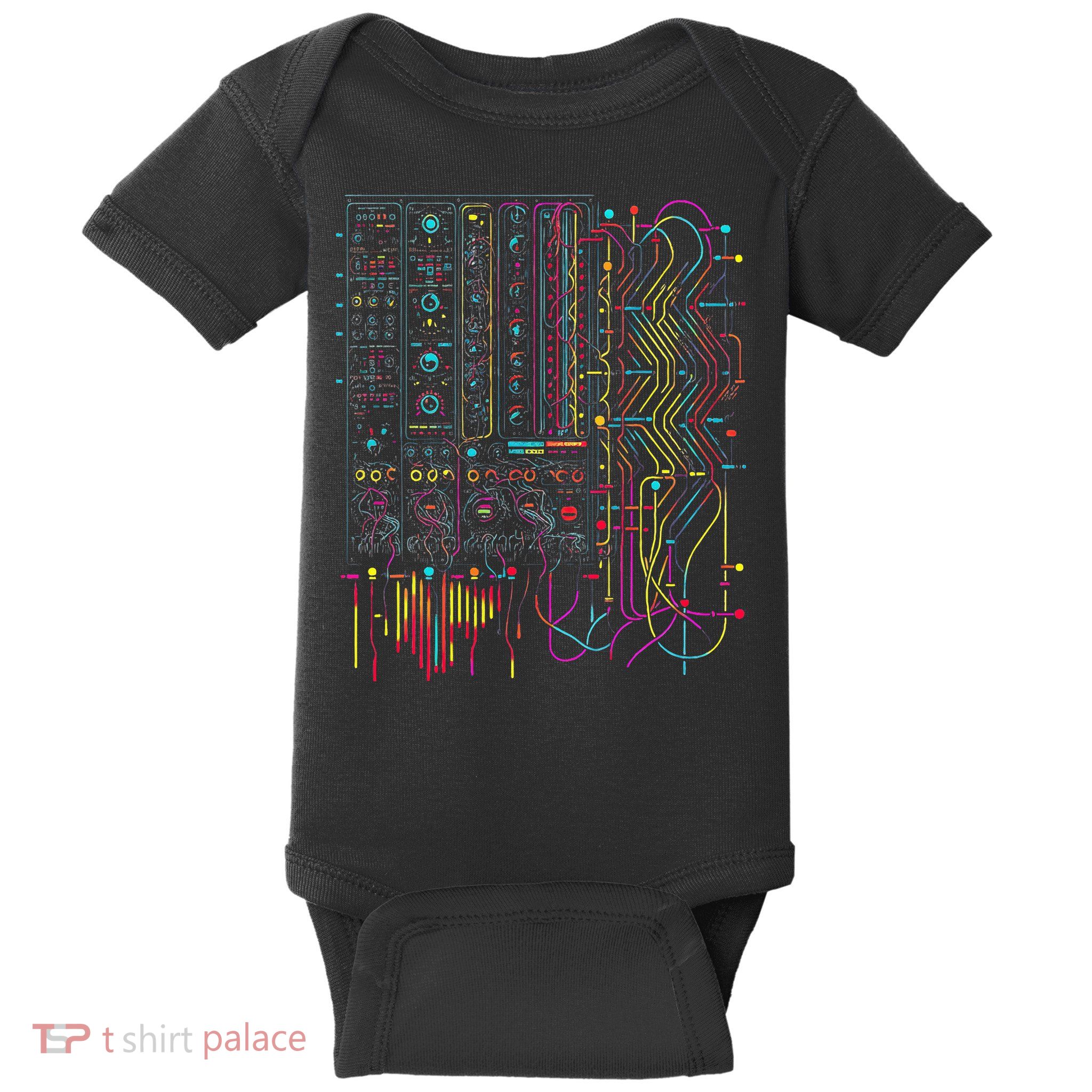 Analogue Synthesiser Electronic Music Modular Life Baby Bodysuit