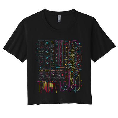 Analogue Synthesiser Electronic Music Modular Life Women's Crop Top Tee