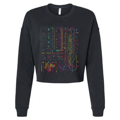 Analogue Synthesiser Electronic Music Modular Life Cropped Pullover Crew