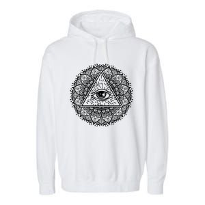 All Seeing Eye Mystic Dark Magic Dala Art Yoga Meditation Meaningful Gift Garment-Dyed Fleece Hoodie