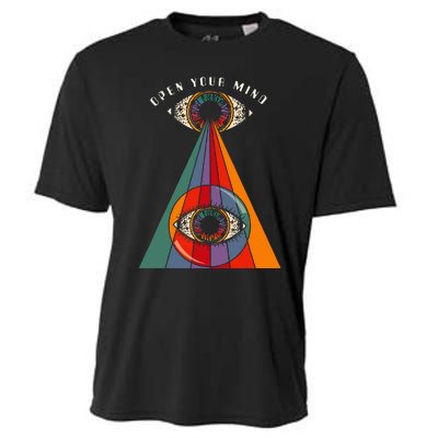 All Seeing Eye Open Your Mind Evil Eye Retro 60s 70s Cooling Performance Crew T-Shirt