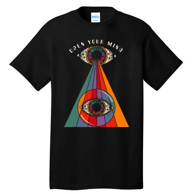 All Seeing Eye Open Your Mind Evil Eye Retro 60s 70s Tall T-Shirt