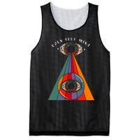 All Seeing Eye Open Your Mind Evil Eye Retro 60s 70s Mesh Reversible Basketball Jersey Tank