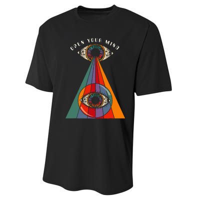 All Seeing Eye Open Your Mind Evil Eye Retro 60s 70s Performance Sprint T-Shirt