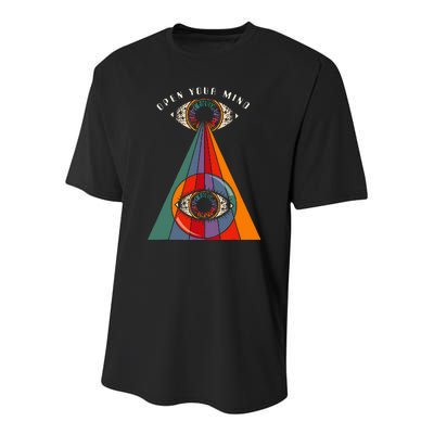 All Seeing Eye Open Your Mind Evil Eye Retro 60s 70s Youth Performance Sprint T-Shirt