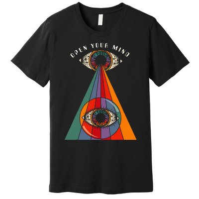 All Seeing Eye Open Your Mind Evil Eye Retro 60s 70s Premium T-Shirt