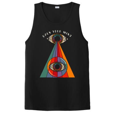 All Seeing Eye Open Your Mind Evil Eye Retro 60s 70s PosiCharge Competitor Tank