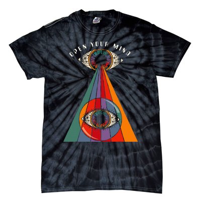 All Seeing Eye Open Your Mind Evil Eye Retro 60s 70s Tie-Dye T-Shirt