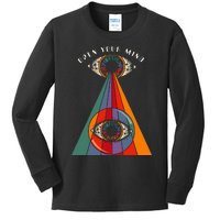 All Seeing Eye Open Your Mind Evil Eye Retro 60s 70s Kids Long Sleeve Shirt