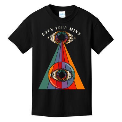 All Seeing Eye Open Your Mind Evil Eye Retro 60s 70s Kids T-Shirt