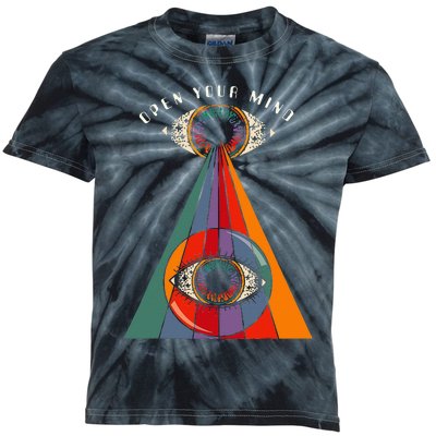 All Seeing Eye Open Your Mind Evil Eye Retro 60s 70s Kids Tie-Dye T-Shirt