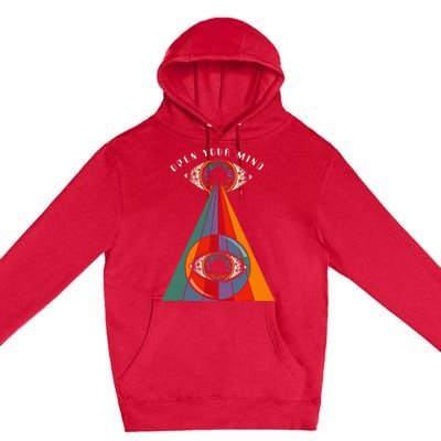 All Seeing Eye Open Your Mind Evil Eye Retro 60s 70s Premium Pullover Hoodie