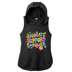 Advocate Support Empower Retro Social Worker Graduation MSW Ladies PosiCharge Tri-Blend Wicking Draft Hoodie Tank