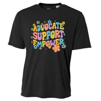 Advocate Support Empower Retro Social Worker Graduation MSW Cooling Performance Crew T-Shirt