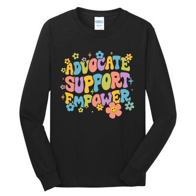 Advocate Support Empower Retro Social Worker Graduation MSW Tall Long Sleeve T-Shirt