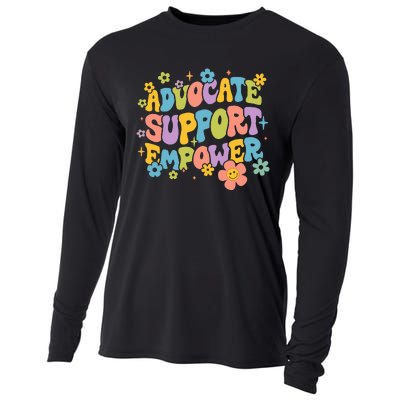 Advocate Support Empower Retro Social Worker Graduation MSW Cooling Performance Long Sleeve Crew