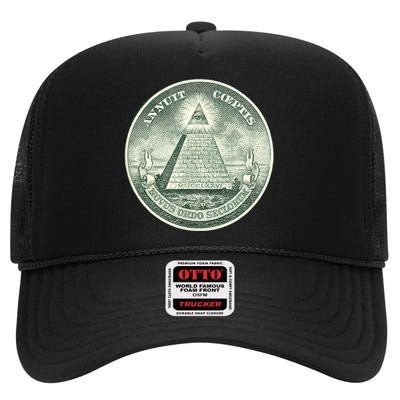 ALL SEEING EYE OF GOD DIVINE PROVIDENCE ILLUMINATI SEAL High Crown Mesh Back Trucker Hat