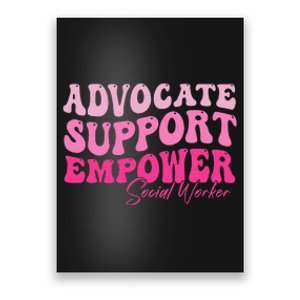 Advocate Support Empower Groovy Social Worker Graduation Msw Poster