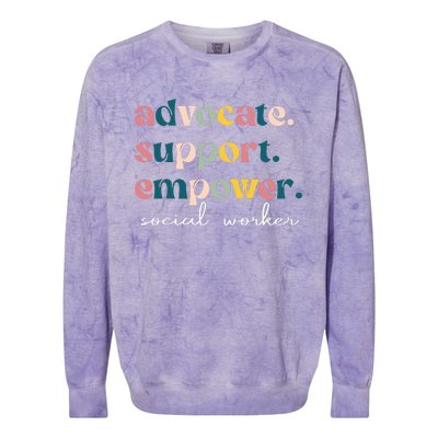 Advocate Support Empower Cute Social Worker Graduation Colorblast Crewneck Sweatshirt