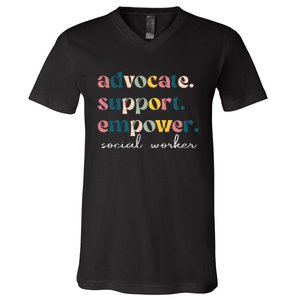 Advocate Support Empower Cute Social Worker Graduation V-Neck T-Shirt