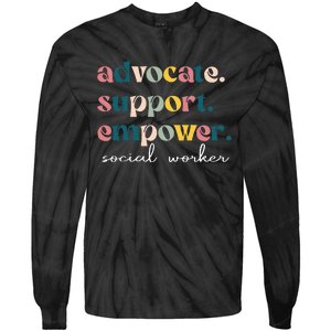 Advocate Support Empower Cute Social Worker Graduation Tie-Dye Long Sleeve Shirt