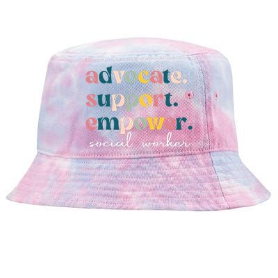 Advocate Support Empower Cute Social Worker Graduation Tie-Dyed Bucket Hat